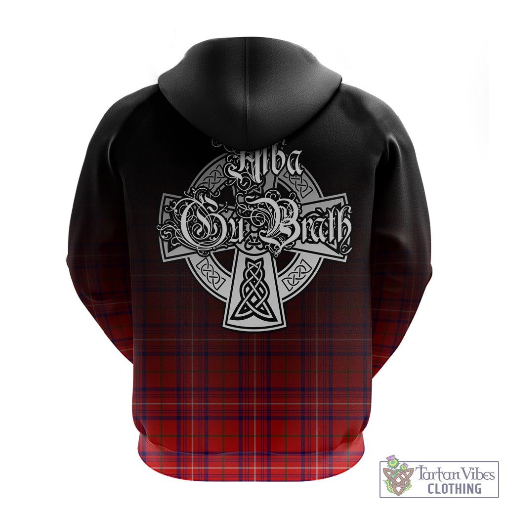 Tartan Vibes Clothing Rose Modern Tartan Hoodie Featuring Alba Gu Brath Family Crest Celtic Inspired