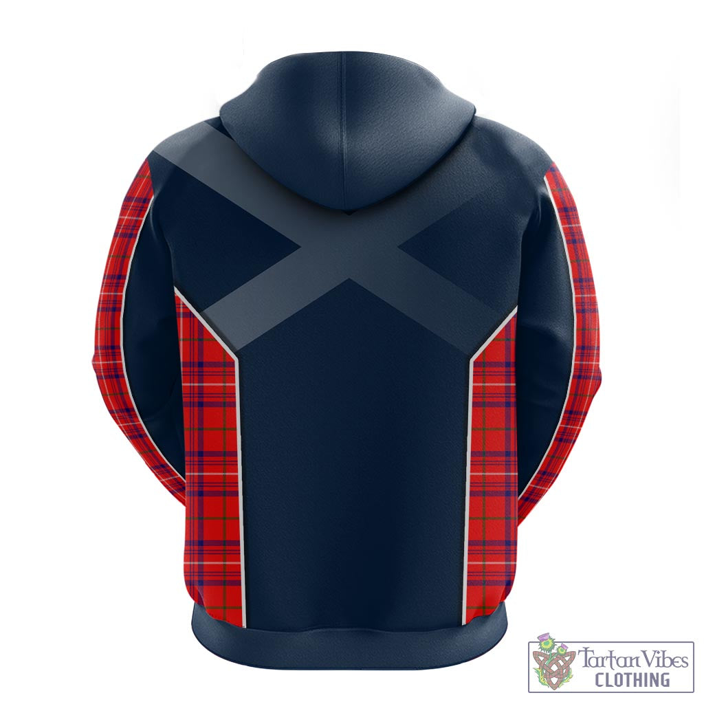 Tartan Vibes Clothing Rose Modern Tartan Hoodie with Family Crest and Scottish Thistle Vibes Sport Style