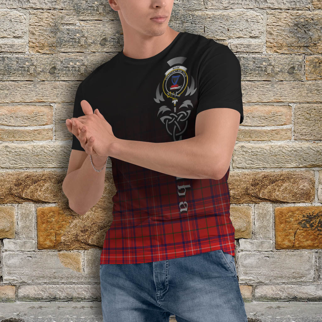 Tartan Vibes Clothing Rose Modern Tartan T-Shirt Featuring Alba Gu Brath Family Crest Celtic Inspired