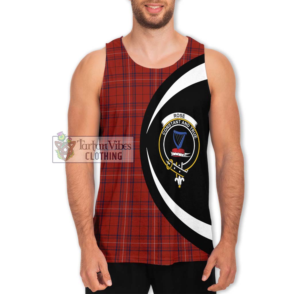 Rose of Kilravock Tartan Men's Tank Top with Family Crest Circle Style Men - Tartan Vibes Clothing