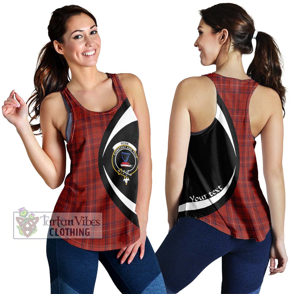 Rose of Kilravock Tartan Women's Racerback Tanks with Family Crest Circle Style 4XL - Tartan Vibes Clothing