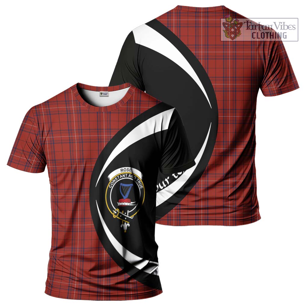 Tartan Vibes Clothing Rose of Kilravock Tartan T-Shirt with Family Crest Circle Style