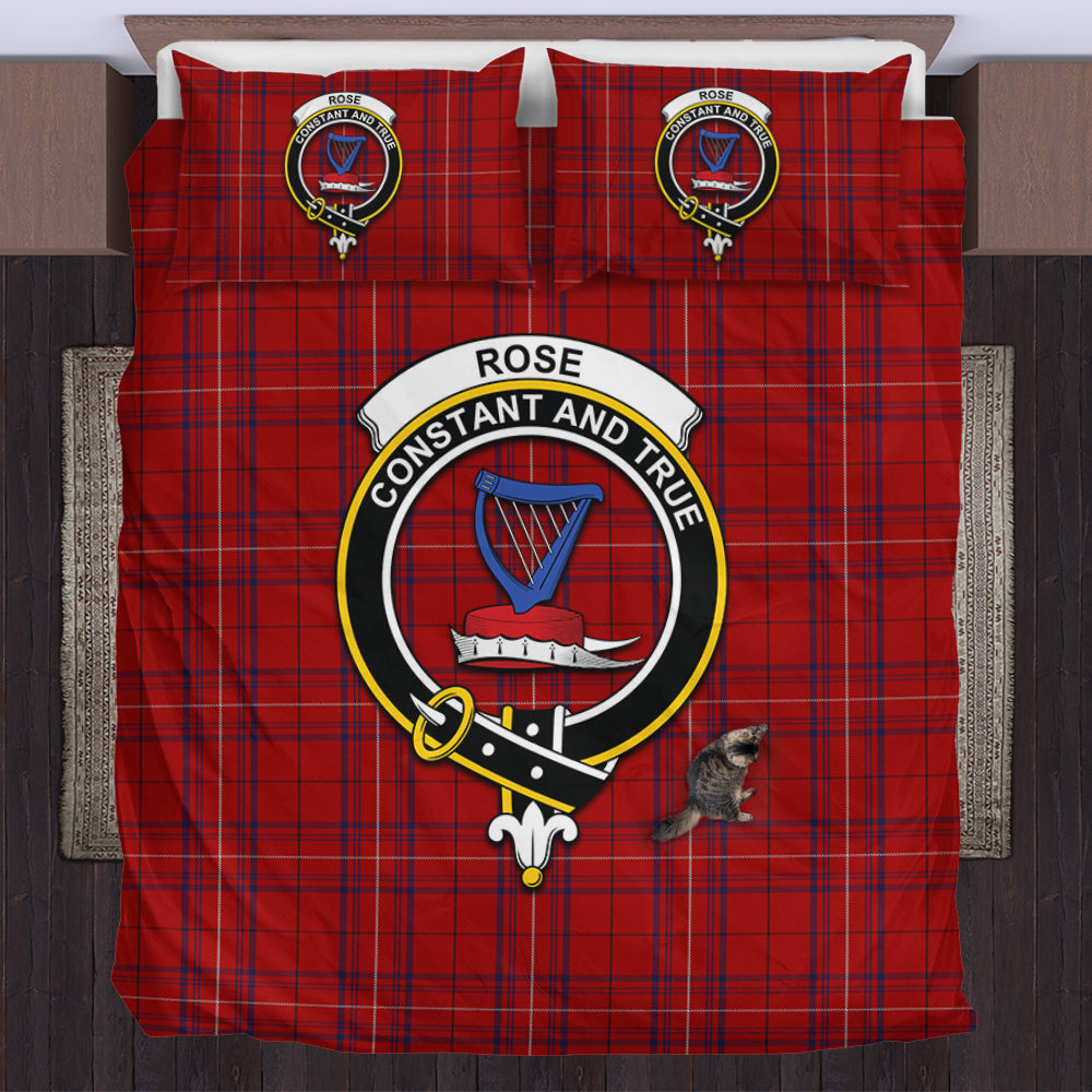 Rose of Kilravock Tartan Bedding Set with Family Crest US Bedding Set - Tartan Vibes Clothing