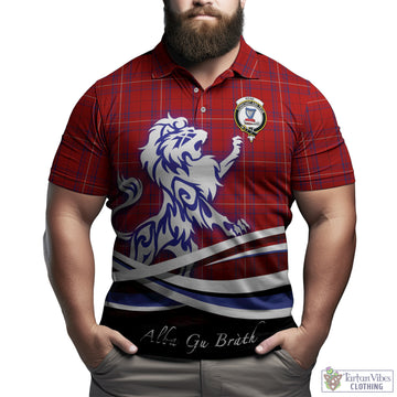 Rose of Kilravock Tartan Polo Shirt with Alba Gu Brath Regal Lion Emblem