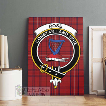 Rose of Kilravock Tartan Canvas Print Wall Art with Family Crest