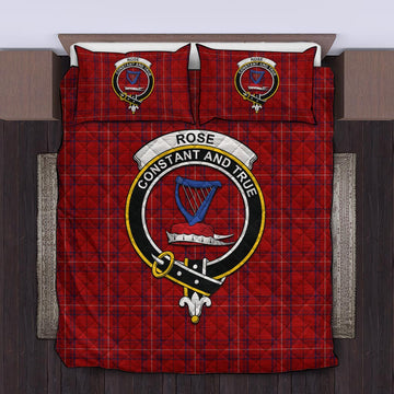 Rose of Kilravock Tartan Quilt Bed Set with Family Crest