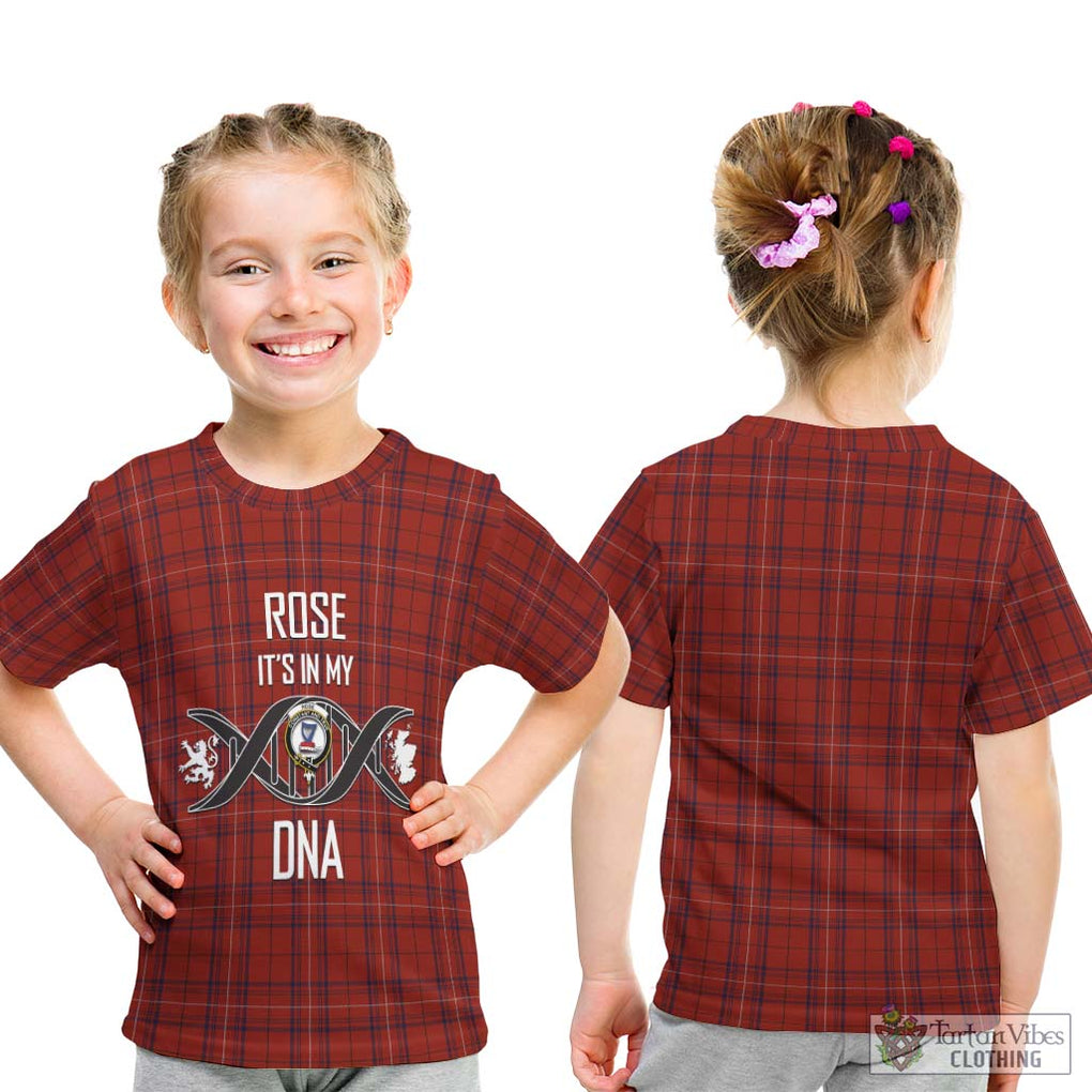 Rose of Kilravock Tartan Kid T-Shirt with Family Crest DNA In Me Style - Tartanvibesclothing Shop