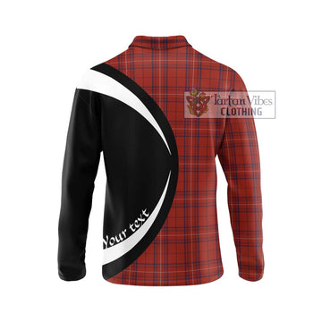 Rose of Kilravock Tartan Long Sleeve Polo Shirt with Family Crest Circle Style