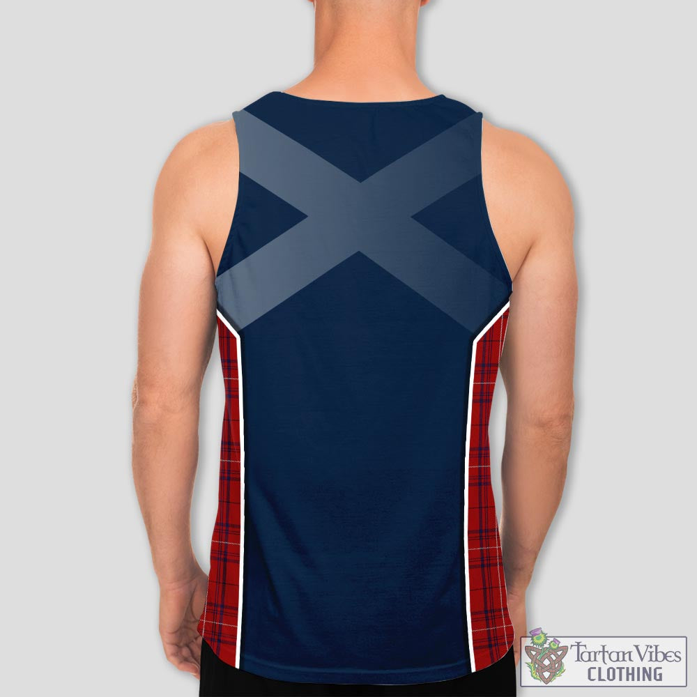 Tartan Vibes Clothing Rose of Kilravock Tartan Men's Tanks Top with Family Crest and Scottish Thistle Vibes Sport Style