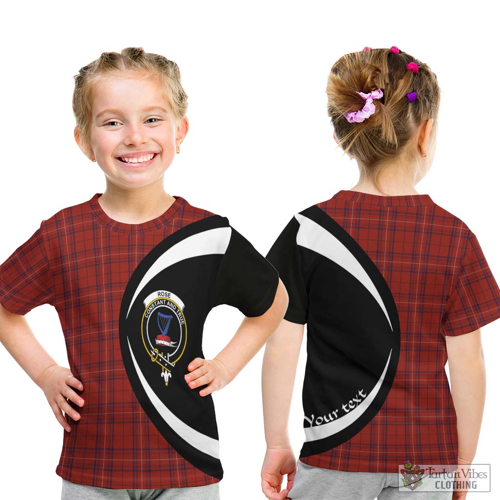 Tartan Vibes Clothing Rose of Kilravock Tartan Kid T-Shirt with Family Crest Circle Style