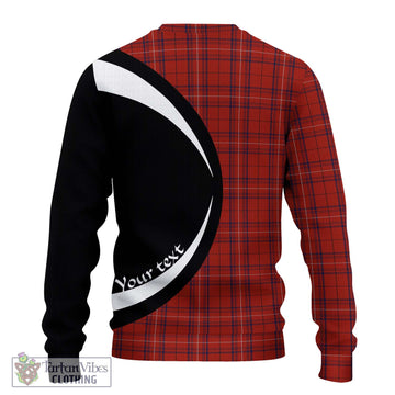 Rose of Kilravock Tartan Knitted Sweater with Family Crest Circle Style
