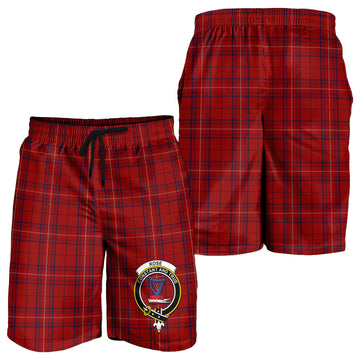 Rose of Kilravock Tartan Mens Shorts with Family Crest