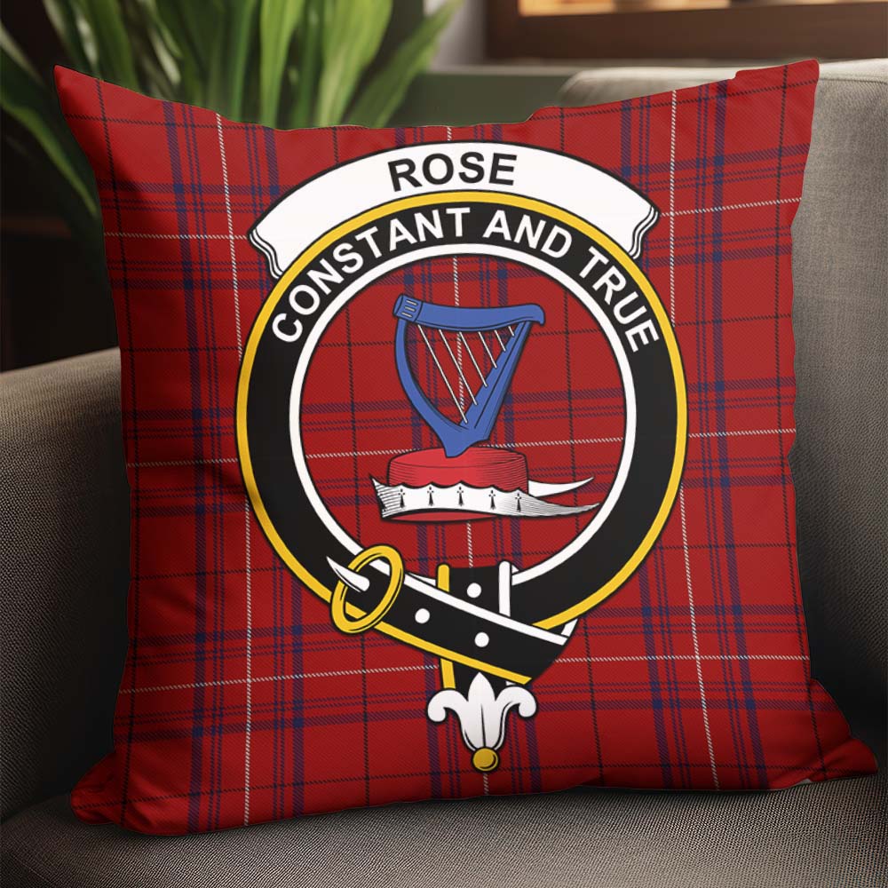 Rose of Kilravock Tartan Pillow Cover with Family Crest - Tartanvibesclothing