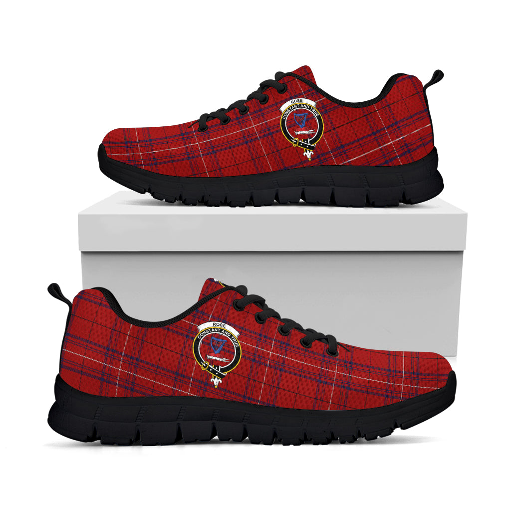 Rose of Kilravock Tartan Sneakers with Family Crest - Tartan Vibes Clothing