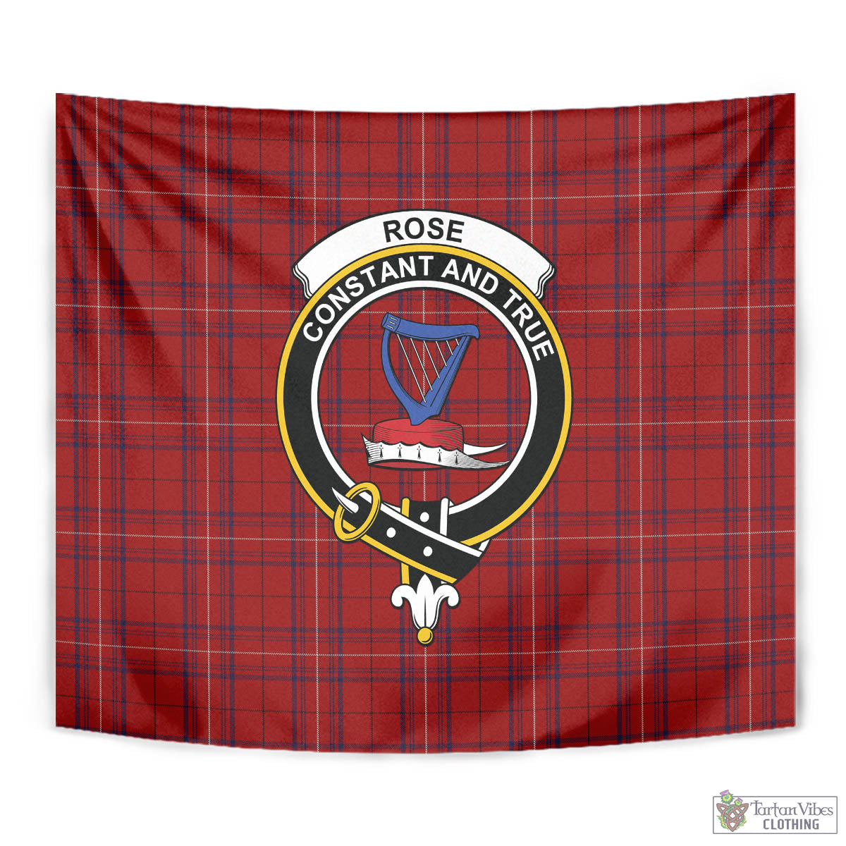 Tartan Vibes Clothing Rose of Kilravock Tartan Tapestry Wall Hanging and Home Decor for Room with Family Crest