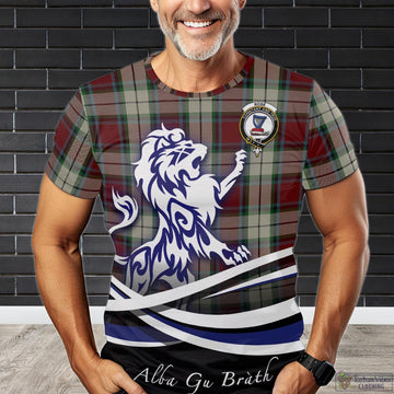 Rose White Dress Tartan T-Shirt with Alba Gu Brath Regal Lion Emblem