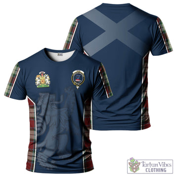 Rose White Dress Tartan T-Shirt with Family Crest and Lion Rampant Vibes Sport Style