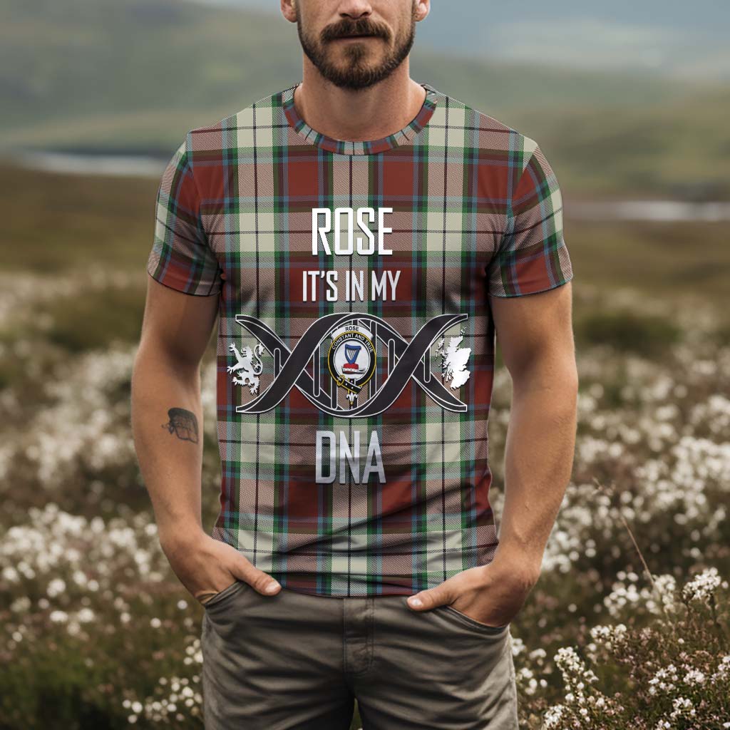 Tartan Vibes Clothing Rose White Dress Tartan T-Shirt with Family Crest DNA In Me Style