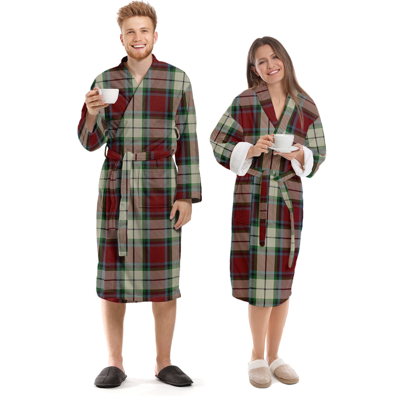 rose-white-dress-tartan-bathrobe