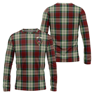 Rose White Dress Tartan Long Sleeve T-Shirt with Family Crest