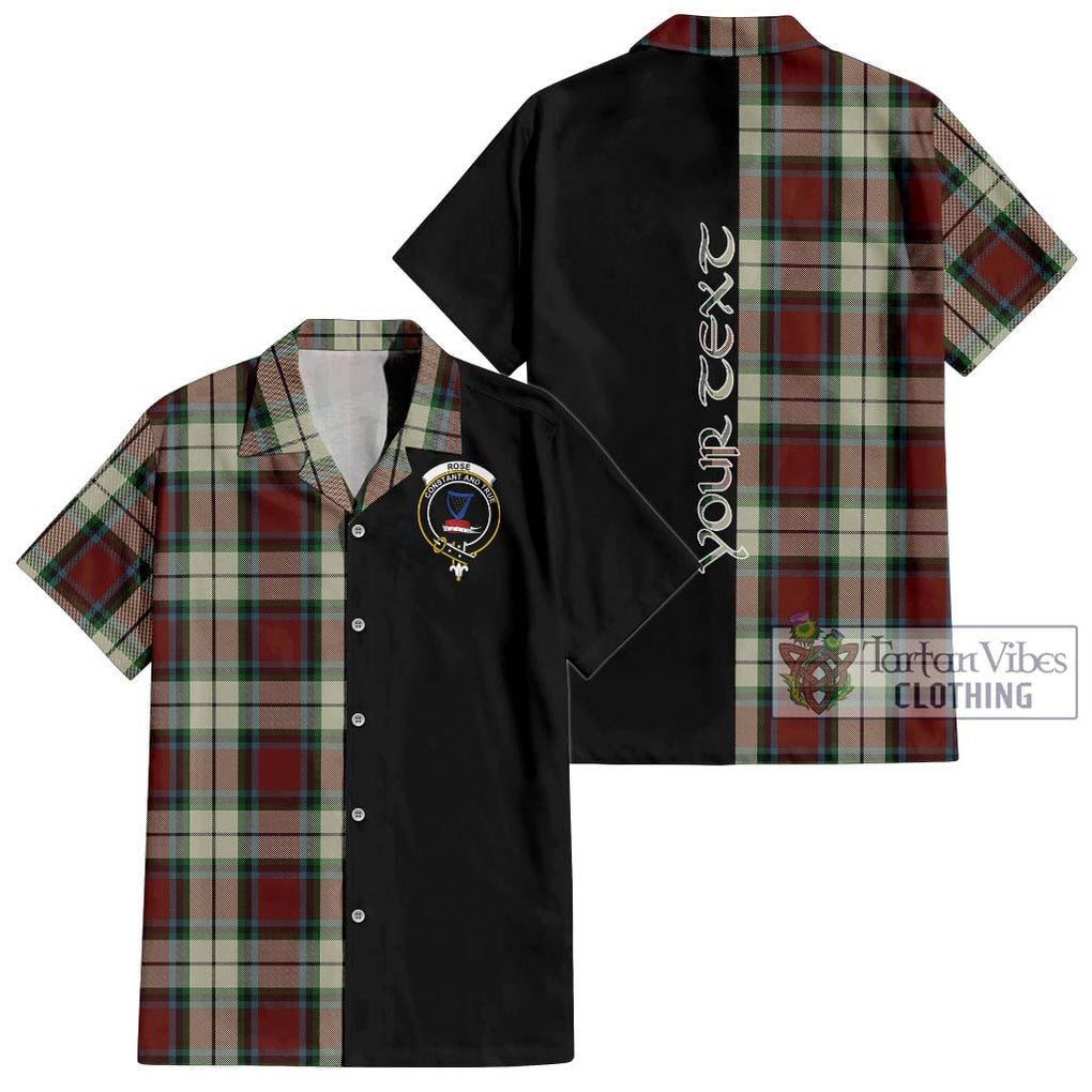 Rose White Dress Tartan Short Sleeve Button Shirt with Family Crest and Half Of Me Style Kid - Tartanvibesclothing Shop