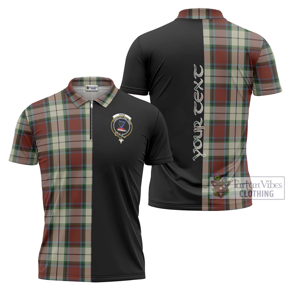 Rose White Dress Tartan Zipper Polo Shirt with Family Crest and Half Of Me Style Unisex - Tartanvibesclothing Shop