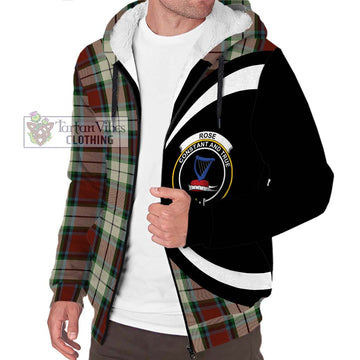 Rose White Dress Tartan Sherpa Hoodie with Family Crest Circle Style