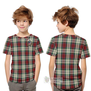 Rose White Dress Tartan Kid T-Shirt with Family Crest