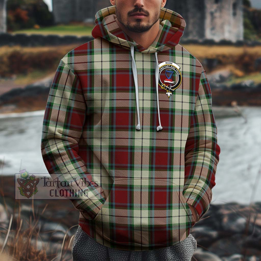 Rose White Dress Tartan Cotton Hoodie with Family Crest Pullover Hoodie XS - Tartan Vibes Clothing