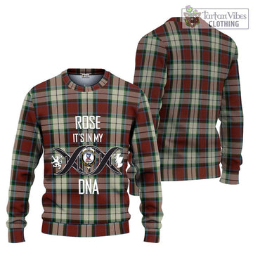 Rose White Dress Tartan Ugly Sweater with Family Crest DNA In Me Style