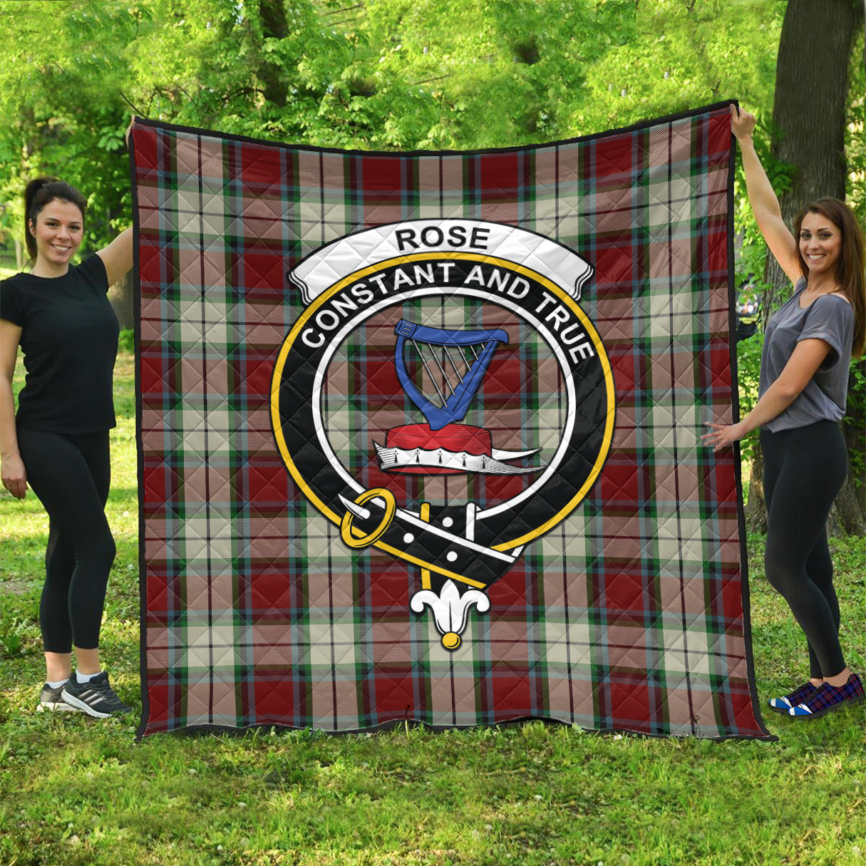 rose-white-dress-tartan-quilt-with-family-crest