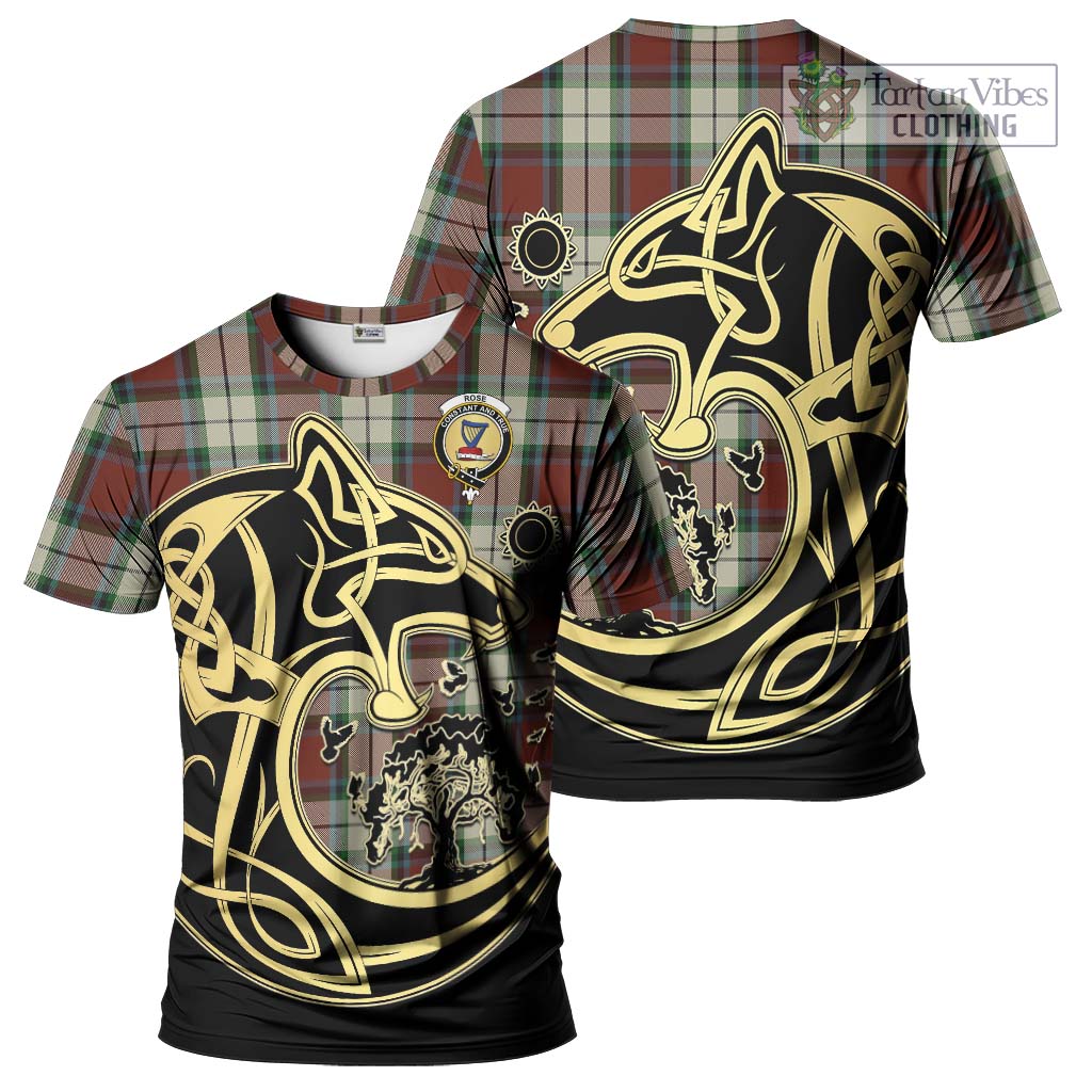 Tartan Vibes Clothing Rose White Dress Tartan T-Shirt with Family Crest Celtic Wolf Style