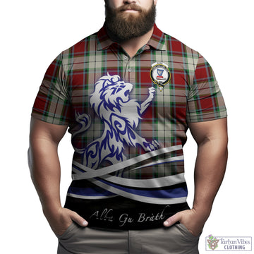 Rose White Dress Tartan Polo Shirt with Alba Gu Brath Regal Lion Emblem