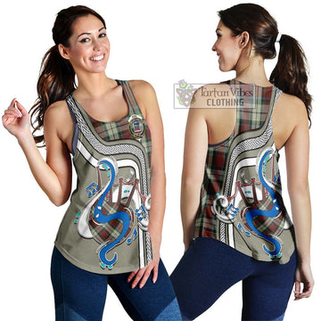 Rose White Dress Tartan Women's Racerback Tanks with Epic Bagpipe Style