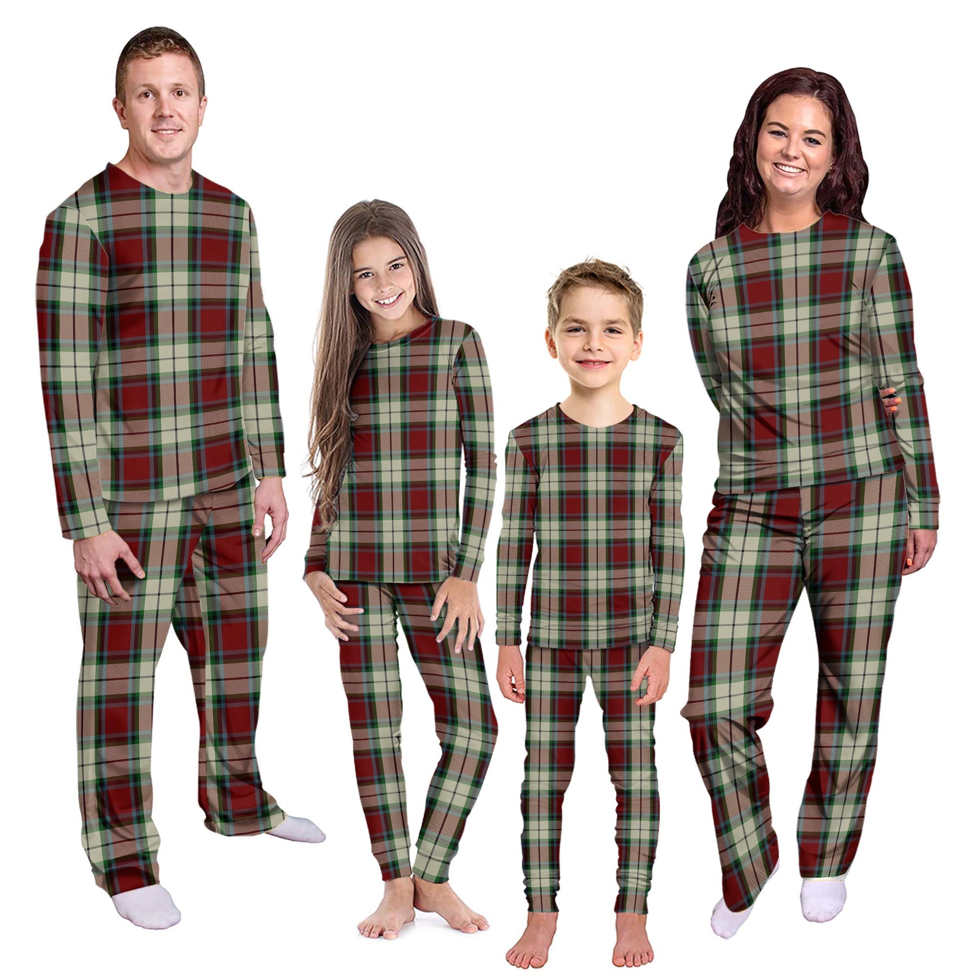 Rose White Dress Tartan Pajamas Family Set Kid - Tartan Vibes Clothing