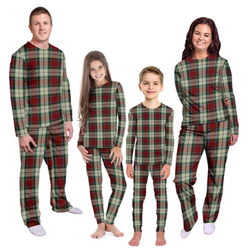 Rose White Dress Tartan Pajamas Family Set