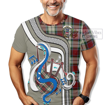 Rose White Dress Tartan T-Shirt with Epic Bagpipe Style