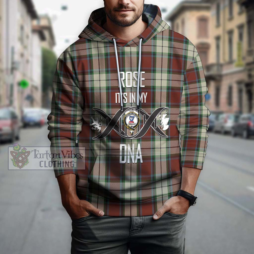 Rose White Dress Tartan Hoodie with Family Crest DNA In Me Style Pullover Hoodie - Tartanvibesclothing Shop