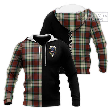 Rose White Dress Tartan Knitted Hoodie with Family Crest and Half Of Me Style