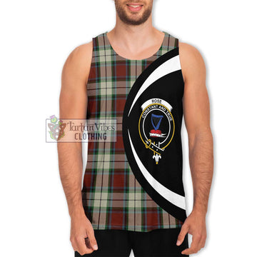 Rose White Dress Tartan Men's Tank Top with Family Crest Circle Style