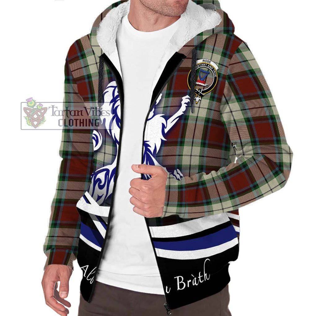 Rose White Dress Tartan Sherpa Hoodie with Alba Gu Brath Regal Lion Emblem Unisex S - Tartanvibesclothing Shop