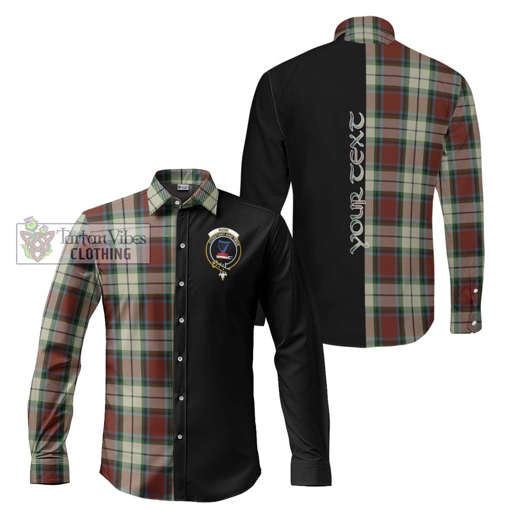 Rose White Dress Tartan Long Sleeve Button Shirt with Family Crest and Half Of Me Style Men's Shirt S - Tartanvibesclothing Shop