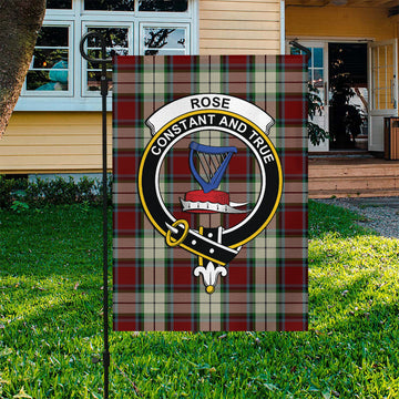 Rose White Dress Tartan Flag with Family Crest