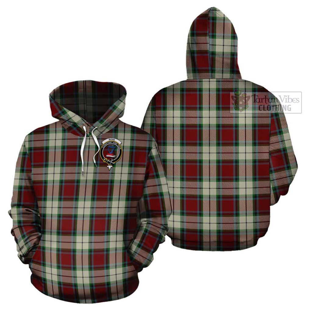 Rose White Dress Tartan Cotton Hoodie with Family Crest Pullover Hoodie - Tartan Vibes Clothing