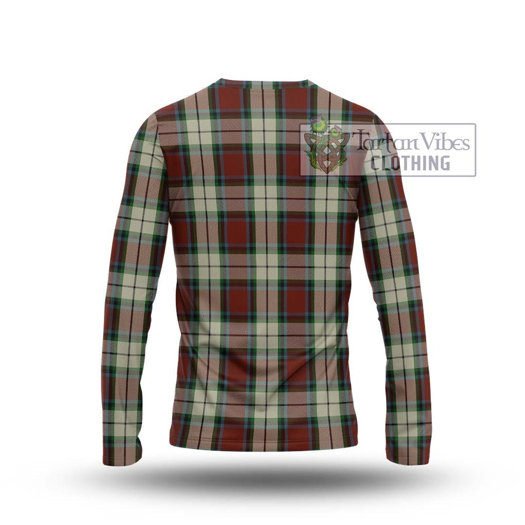 Rose White Dress Tartan Long Sleeve T-Shirt with Family Crest DNA In Me Style - Tartanvibesclothing Shop