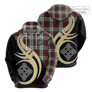 Rose White Dress Tartan Hoodie with Family Crest and Celtic Symbol Style