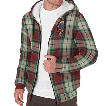 Rose White Dress Tartan Sherpa Hoodie with Family Crest