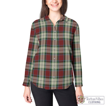 Rose White Dress Tartan Women's Casual Shirt