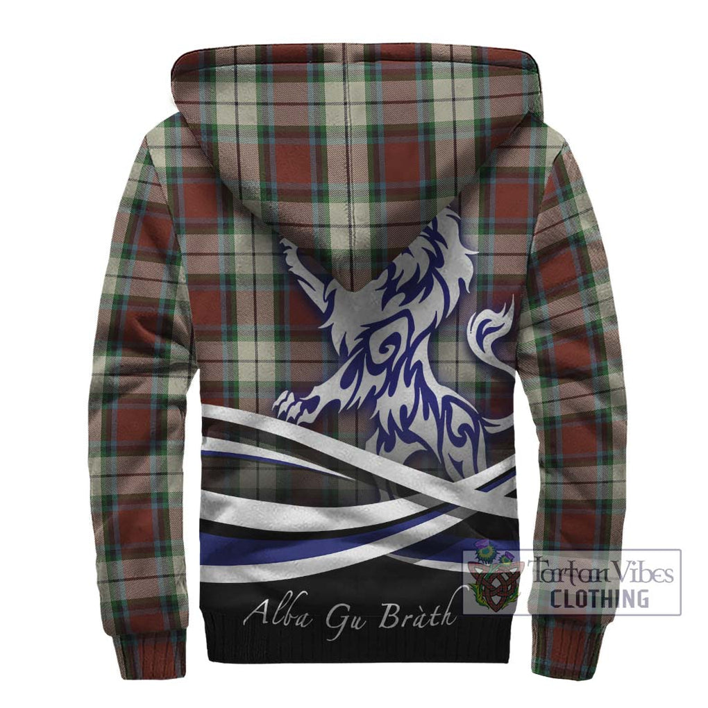 Rose White Dress Tartan Sherpa Hoodie with Alba Gu Brath Regal Lion Emblem - Tartanvibesclothing Shop