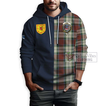 Rose White Dress Tartan Hoodie Alba with Scottish Lion Royal Arm Half Style